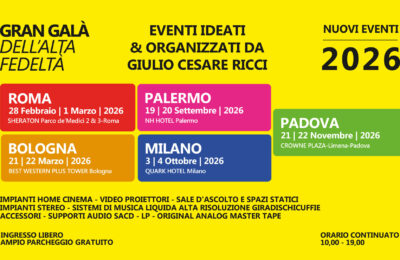 Calendario Gran Galà dell’Alta Fedeltà 2026