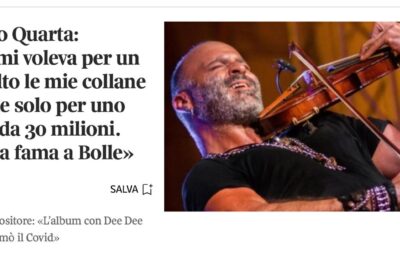 Alessandro Quarta, Intervista Corriere della Sera