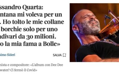 Alessandro Quarta, Intervista Corriere della Sera
